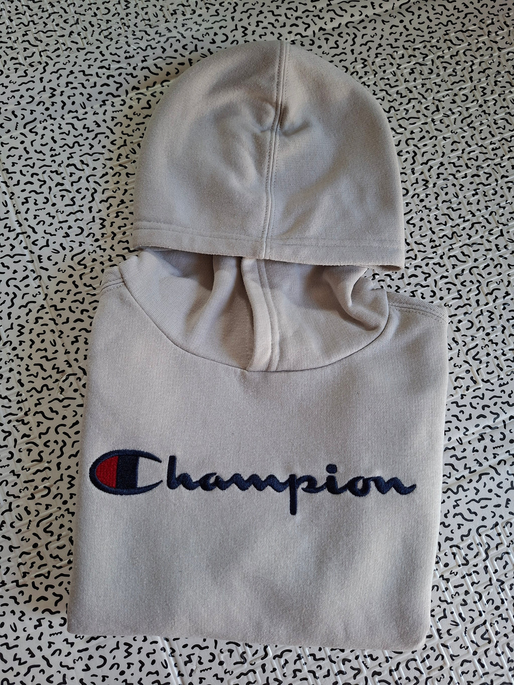 Sweat à capuche Champion enfant XS 5/6 ans beige brodé