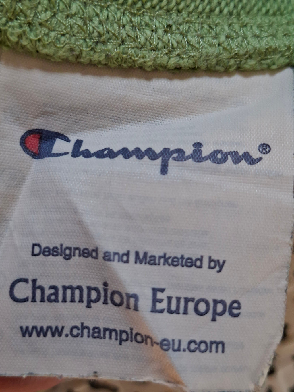 Titre : Sweat Champion femme M vert pastel col zippé 1/4 logo brodé vintage