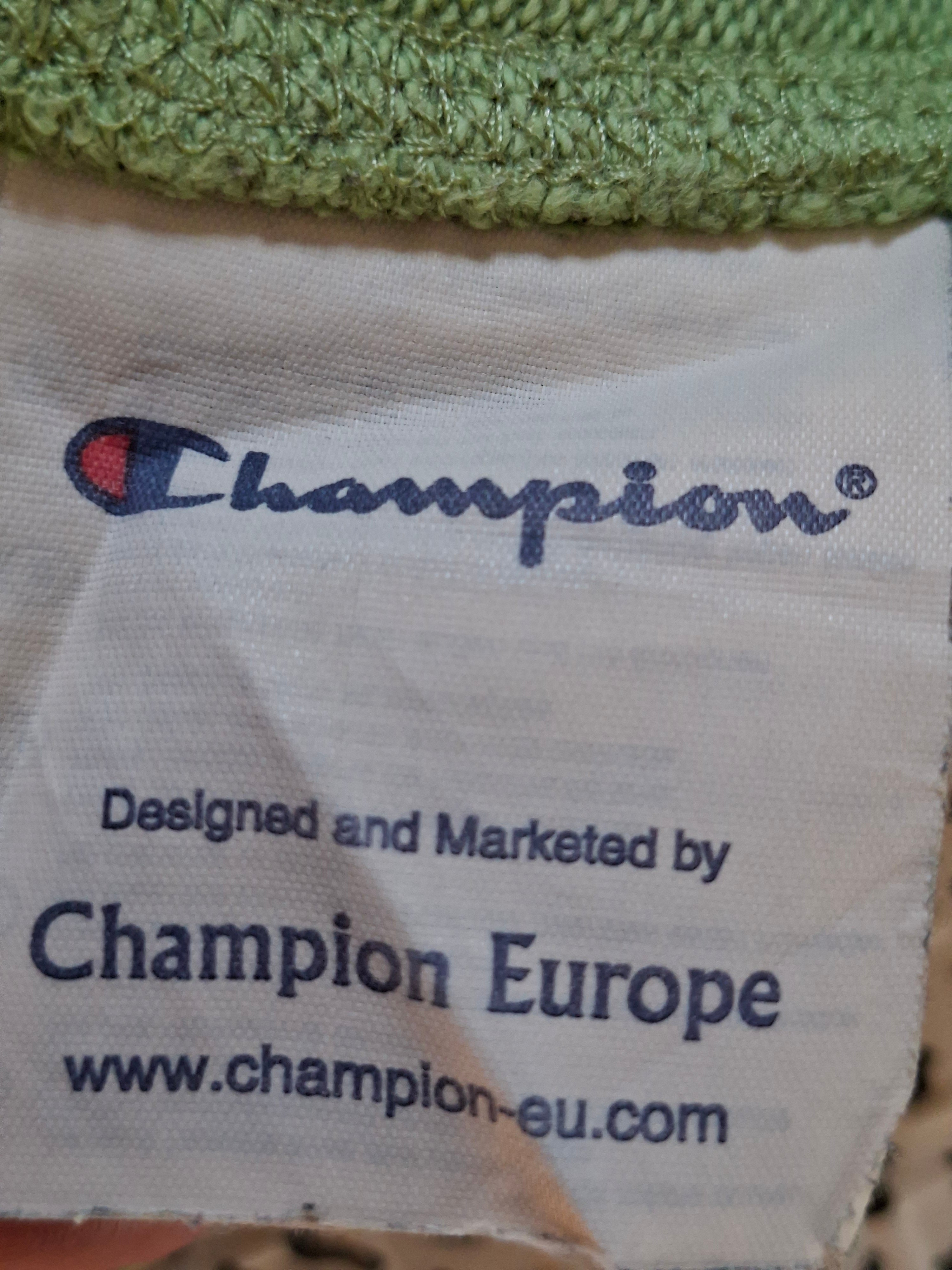 Titre : Sweat Champion femme M vert pastel col zippé 1/4 logo brodé vintage