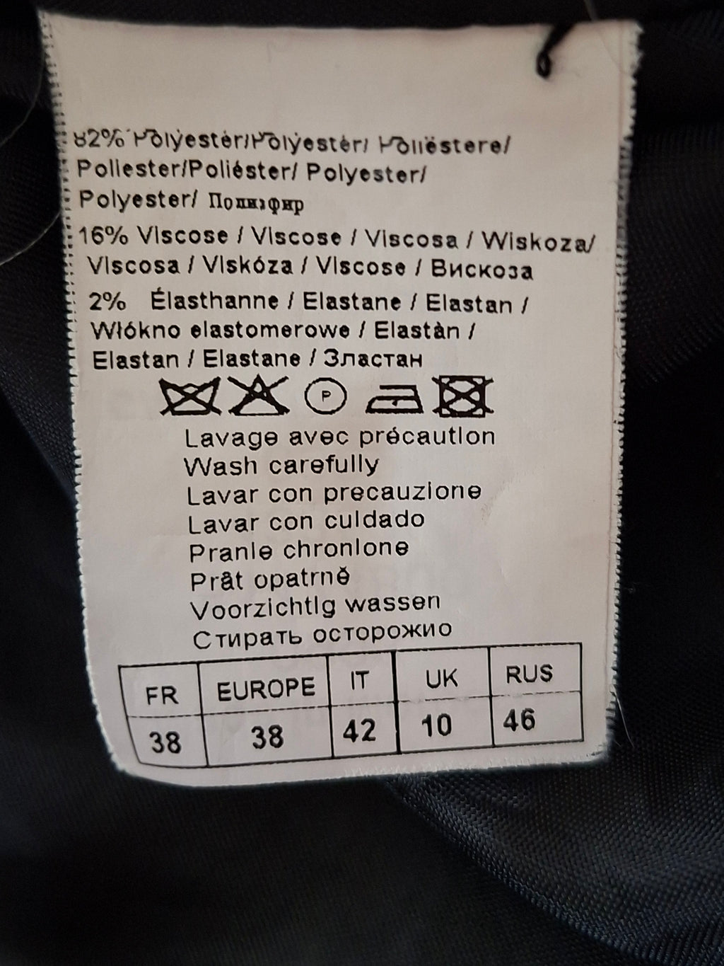 Veste courte Camaïeu noire col montant taille 38