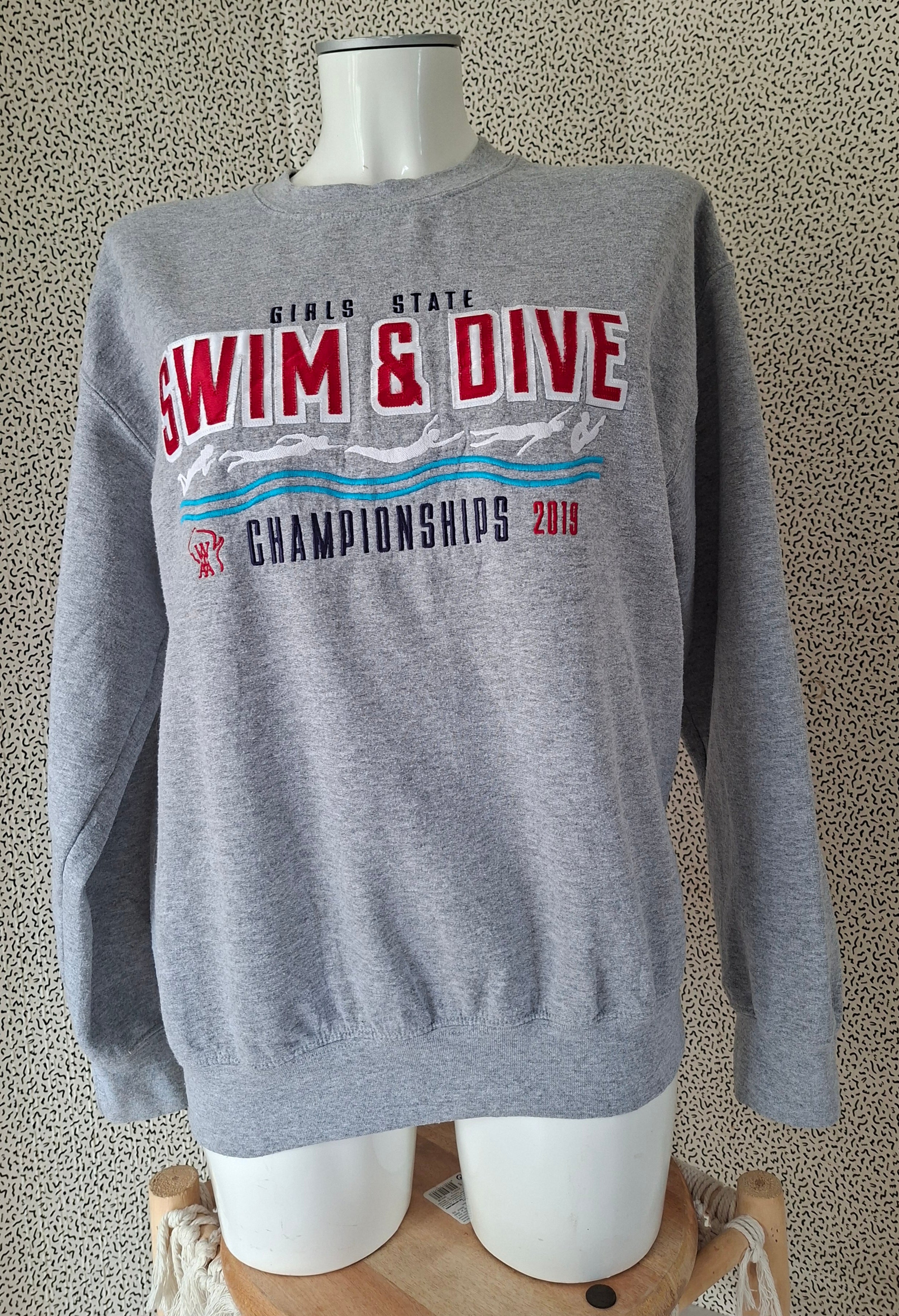 Sweat Gildan gris Swim & Dive Championships 2019 – Taille M